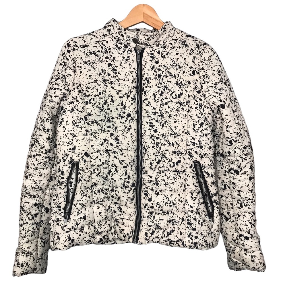 SMALL Anthropologie Numph Lightweight Quilted Splatter Print Jacket Puffer Zip